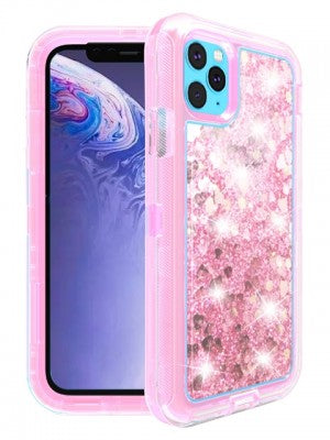 Apple IPhone 11 PRO-Heavy Duty Transparent Protective Floating Glitter Case