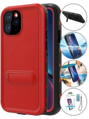 Apple IPhone 11 PRO MAX-Red Pepper Waterproof Case W/Kickstand