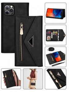 Apple iPhone 12/ 12 PRO -2 IN 1 Leather Wallet Case w/7 Credit Card Slots