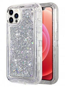 Apple IPhone 12 PRO MAX -Heavy Duty Transparent Floating Glitter Case