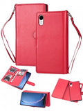 Apple IPhone XR Leather Wallet w/9 credit card slots & Removable Phone Case