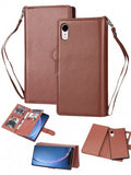 Apple IPhone XR Leather Wallet w/9 credit card slots & Removable Phone Case