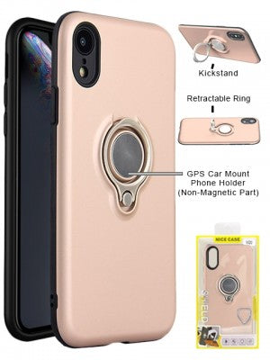 Apple IPhone XR Magnetic Car Mount Case w/Kickstand Ring