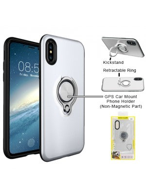 Apple IPhone X/Xs Magnetic Phone Holder Case w/Ring Kickstand