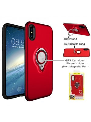 Apple IPhone X/Xs Magnetic Phone Holder Case w/Ring Kickstand