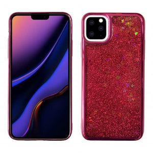 Apple IPhone 11 PRO-Liquid Glitter & Stars-Chrome Case