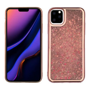 Apple IPhone 11 PRO-Liquid Glitter & Stars-Chrome Case