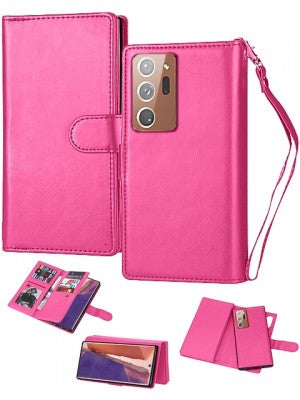 Samsung-Galaxy Note 20 ULTRA-2 in 1 Leather Wallet Case w/9 cc slots & Detachable Case