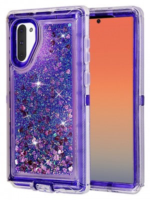 Samsung-Galaxy NOTE 10-Heavy Duty Transparent Protective Floating Glitter Case