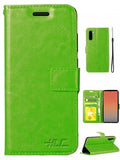 Samsung-Galaxy NOTE 10-Plain Leather Wallet Case w/Credit Card Slots