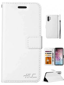 Samsung-Galaxy NOTE 10 PLUS/PRO-Plain Leather Wallet Case w/Credit Card Slots