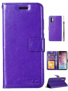 Samsung-Galaxy NOTE 10 PLUS/PRO-Plain Leather Wallet Case w/Credit Card Slots