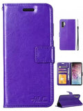Samsung-Galaxy NOTE 10 PLUS/PRO-Plain Leather Wallet Case w/Credit Card Slots