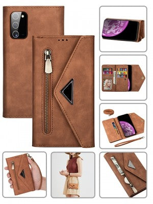 Samsung-Galaxy Note 20-Leather Wallet Case w/7 cc Slots & Strap