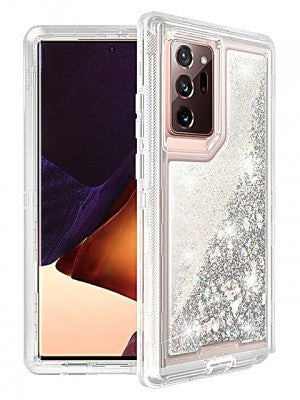 Samsung-Galaxy Note 20 ULTRA-Transparent Floating Glitter Heavy Duty Case