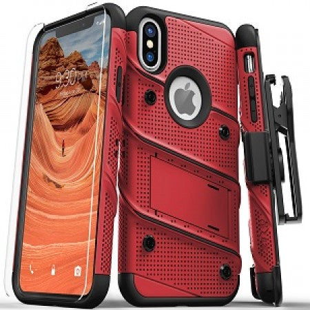 Apple IPhone Xs MAX Zizo Bolt Case w/Tempered Glass & Holster