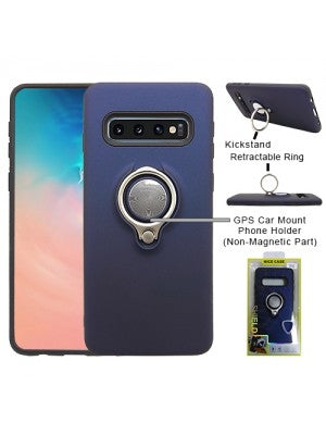 Samsung-Galaxy S10 PLUS-Magnetic Car Mount Phone Holder Case w/Ring Kickstand