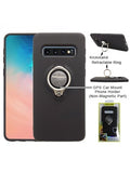 Samsung-Galaxy S10-Magnetic Car Mount Phone Holder Case w/Ring Kickstand