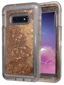 Samsung-Galaxy S10e-Transparent Heavy Duty Liquid Glitter Case