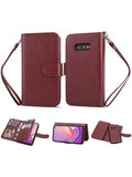 Samsung-Galaxy S10e-Leather Wallet w/9 credit card slots & Removable Phone Case