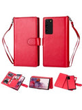 Samsung-Galaxy S20-2 in 1 Leather Wallet Case w/9 cc slots & Detachable Case