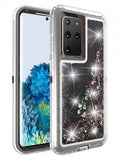 Samsung-Galaxy S20 PLUS-Transparent Floating Glitter Heavy Duty Case