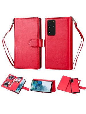 Samsung-Galaxy S20 PLUS-2 in 1 Leather Wallet Case w/9 cc slots & Detachable Case