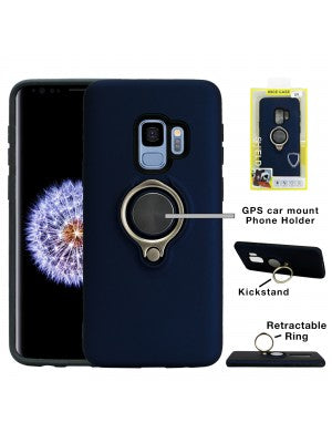 Samsung-Galaxy S9 PLUS-Magnetic Car Mount Case w/Kickstand Ring