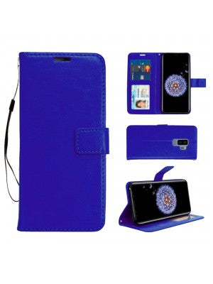 Samsung-Galaxy S9 PLUS-Plain Leather Wallet Case w/Credit Card Slots