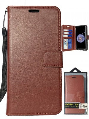 Samsung-Galaxy S9 PLUS-Plain Leather Wallet Case w/Credit Card Slots
