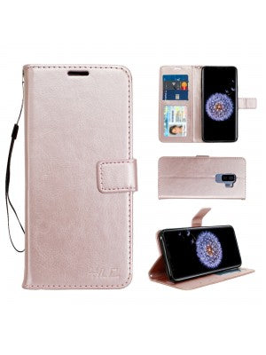 Samsung-Galaxy S9-Plain Leather Wallet Case w/Credit Card Slots