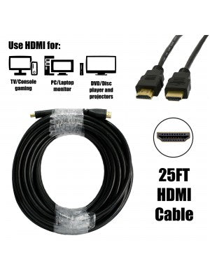 25 Foot HDMI-Plug  19 PIN Cable