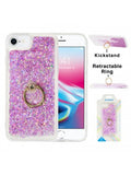 Apple IPhone 8/7/6 PLUS -Floating Glitter Star w/Ring Kickstand Case