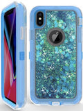 Apple IPhone XR Heavy Duty Transparent Protective Floating Glitter Case