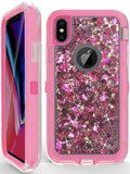 Apple IPhone XR Heavy Duty Transparent Protective Floating Glitter Case