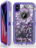 Apple IPhone XR Heavy Duty Transparent Protective Floating Glitter Case