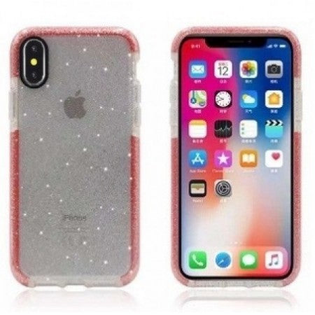 Apple IPhone Xs MAX -Slim Tech Glitter Case-Red