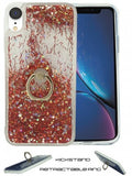 Apple IPhone XR Floating Glitter Star w/Kickstand Ring Phone Case