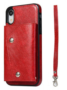 Apple IPhone Xs MAX Snap Leather Wallet Case w/Credit Card Pockets